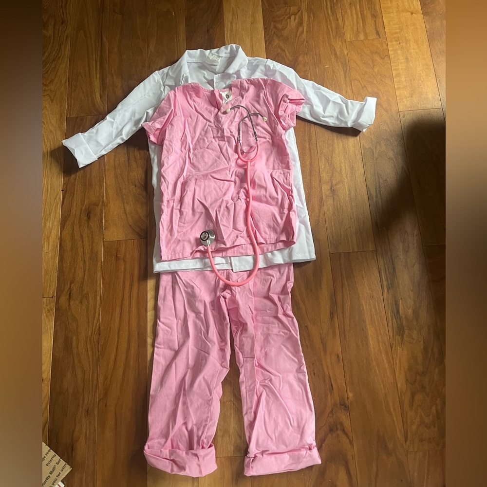 Pink and White Kids Nurse Costume